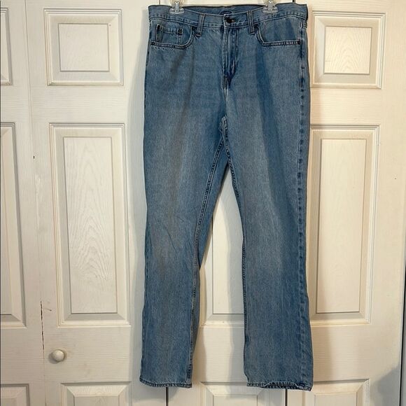 OLD NAVY Men's 36 X 34 Lightwash Medium Denim Blue Straight Jeans Classic - Picture 2 of 6